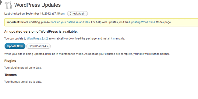 auto-update updating wordpress
